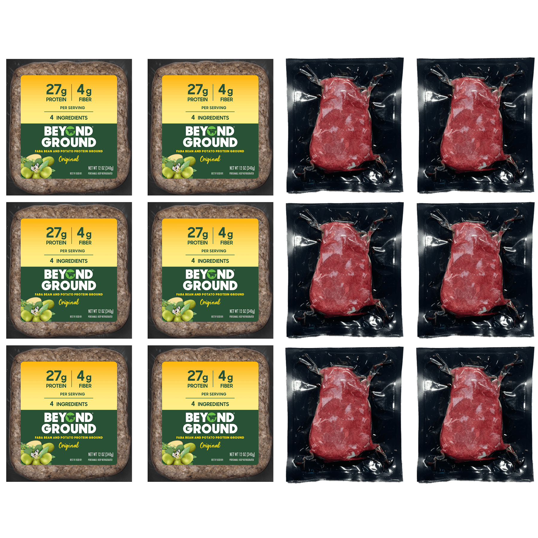 BEYOND GROUND ORIGINAL 6 PACK + BEYOND STEAK FILET 6 PACK