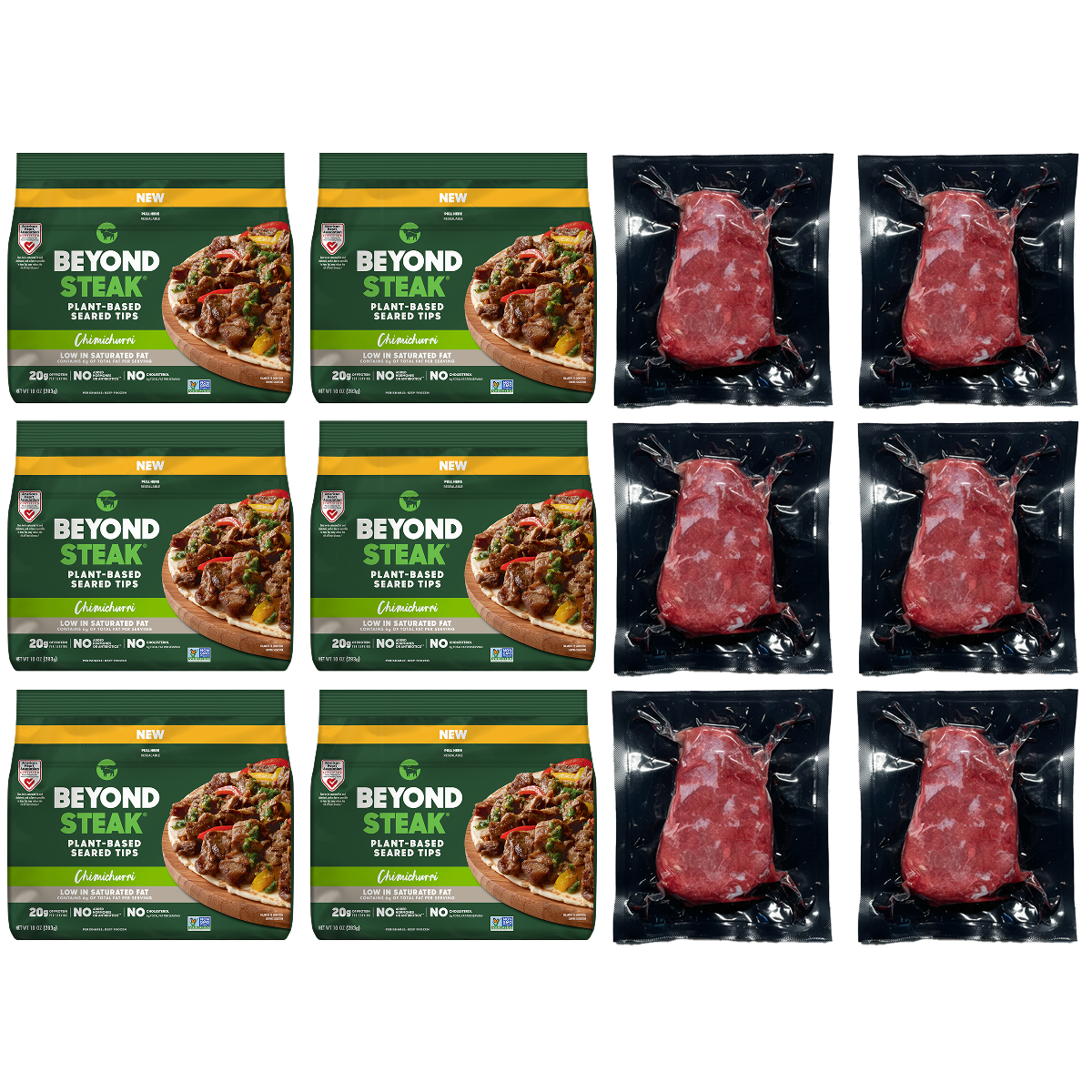 BEYOND STEAK TIPS CHIMICHURRI 6 PACK + BEYOND STEAK FILET 6 PACK