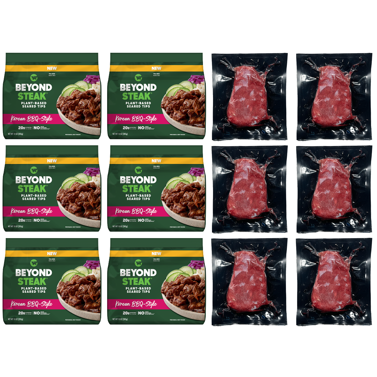 BEYOND STEAK TIPS KOREAN BBQ-STYLE 6 PACK + BEYOND STEAK FILET 6 PACK
