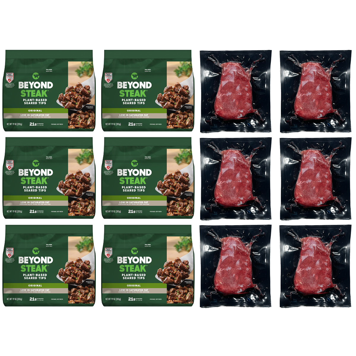 BEYOND STEAK TIPS ORIGINAL 6 PACK + BEYOND STEAK FILET 6 PACK